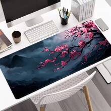 Grande tappetino per mouse con fiori di ciliegio in stile buio e malinconico, tappetino da scrivania per gaming, lavabile, con fondo in gomma antiscivolo, bordi cuciti, tappetino per mouse da regalo, protezione per scrivanie, tappetino per scrivania da studio, diverse opzioni di dimensione, tappetino per tastiera del computer, tappetino per laptop, forniture scolastiche, back to school