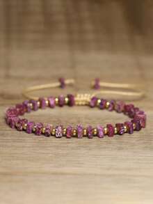 Vòng tay đá phong cách Bohemian, đá bán quý chữa lành tâm linh, hạt tròn 8mm thủ công, vòng tay đá tự nhiên co giãn. - Đá hoàng đế 7 màu - Xem 7