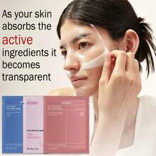 Xioimy 15片强效胶原蛋白保湿面膜套装，深层滋养肌肤，使肌肤更加水润、细腻、亮泽，富含胶原蛋白，告别干燥、暗沉、松弛的肌肤，面部护肤，胶原蛋白面膜 - 白色+粉紅色 - 查看 3