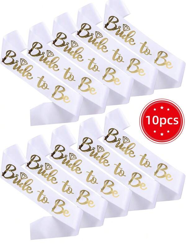 1pc/10pcs Bride-To-Be Sash For Wedding Party Decoration