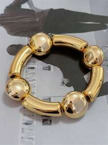 1pc Fashionable & Elegant Classic High-End Teardrop Circular Bangle Bracelet, Suitable As A Unique Gift For Women