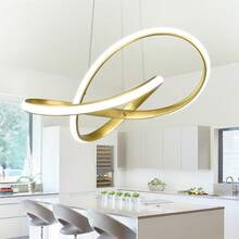 YQYYFC Modern LED Pendant Light With Irregular Ring Lights 6000K Gold LED Adjustable Chandelier Contemporary Ceiling Light Fixture For Kitchen Dining Room Bedroom Kitchen Island - 金子 - 查看 3