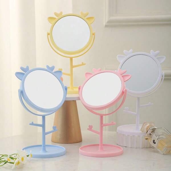 Lady Bathroom Makeup Mirror, High-Definition Rotating Table Makeup Dressing Mirror, Home Desktop Makeup Mirror