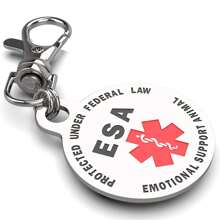 Etiqueta Para Mascotas De Acero Inoxidable Con Símbolo Médico, Etiqueta De Identificación Grabada Personalizada Para Perros Y Gatos Para Animales De Apoyo Emocional Y Animales De Servicio