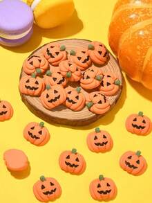 5/10/20/30pcs Halloween Resin Charms Pumpkin, DIY Mini Flatback Decorations, Grimace Smile Pumpkin Miniature For Halloween Party, Phone Case, Fridge Table Decors,Material For Halloween Party Craft Table Scatter Decors