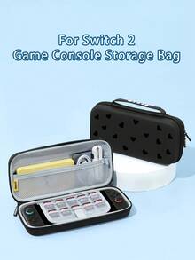 1pc Black Heart Pattern Protective Case, Storage Bag Compatible With Switch 2(2025)/Switch OLED/Switch NS/Lite, New Switch 2 Gen Gaming Console Accessories, Best Gift Compatible With Switch Players - Multicolor - View 3