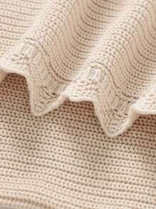 1 Stück lässige und einfache gestrickte Babydecke mit romantischer Spitze, Baby-Umhängedecke, ganzjährig geeignet für Kinder