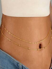 Ensemble de 2 chaînes de ventre sexy et à la mode, bijoux de corps décontractés pour la plage