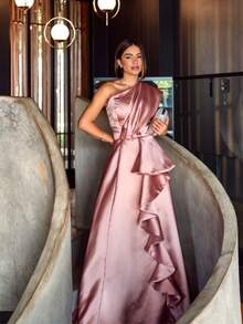 Women's Dress In Zibeline Fabric – Ideal For Weddings And Events - 羅莎 - 查看 3