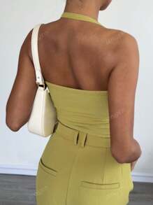 Spring/Summer Casual Sexy Versatile Ribbed Camisole Tank Top