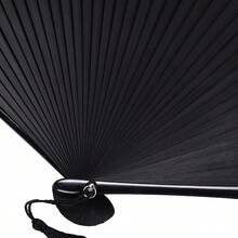 Hand Held Bamboo Silk Folding Fan Chinese Japanese Handheld Fan With Tassel Wooden Charming Elegant Vintage Retro Style For Women Ladys Girls Dance Party Home Decorations Black - 黑色 - 查看 3