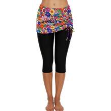 Swimming Water Pants Skirted Swim Shorts Cropped Capri Surf Leggings Wetsuit Pants UV Boardshorts For Women - Floral Print - View 1