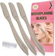La Lune Dermaplaning Blades For Face (3 PCS) With Precision Cap, Sharp And Precise Eyebrow Razor, Face Razor For Women And Men With Soft And Sensitive Skin