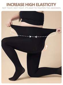 Fantasias de Halloween Meias-calças Pretas Femininas Cintura Alta Elasticidade Grossas Térmicas Leggings Femininas Plus Size Meia-calça Inverno Veludo Fleece Meias Térmicas Cintura Alta Elástica Fina Sexy Translúcida Semelhante a Meia-calça Calças Meias