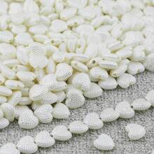 10/30/50/100pcs White Acrylic Beads With Butterfly, Heart, Clover, Water Drop Shapes, Perforated Spacer Beads For DIY Jewelry, Accessories, Hair Decoration, Earrings, Garments, Phone Chains