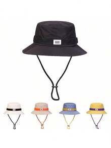 1 件新款时尚个性化撞色男士渔夫帽，时尚防晒休闲渔夫帽，适合春秋季外出旅行海滩派对