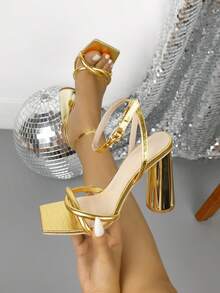 时尚方头性感高跟女士凉鞋