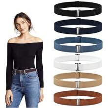 1 pieza Cinturón casual y elástico de unicolor de moda para mujer, ceñidor de cintura invisible y elástico para el verano, la escuela