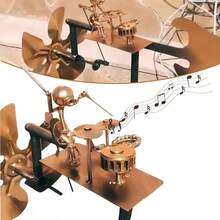 1pc Handmade Metal Drummer Windmill - No Electricity Needed, Self-Playing Outdoor Garden Decor With Cymbals & Drums, Weather-Resistant Halloween & Graduation Decoration For Yard, Terrace, Lawn, Windmills For The Yard, Patio Accent Piece