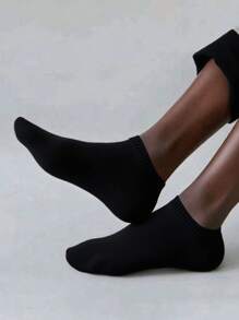 20 pares de calcetines unisex, calcetines deportivos, calcetines negros tobilleros, calcetines invisibles, de unicolor y estilo minimalista, adecuados para uso casual diario