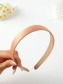 1 件女士百搭纯色素色头带、发带、发箍，秋季 - 黃色 - 查看 9