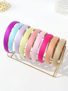 1 件女士百搭纯色素色头带、发带、发箍，秋季 - 黃色 - 查看 3