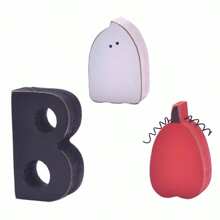 3 قطع/ مجموعة لديكور هالوين لراس المزرعة، شبح كيوت مع تزيينات Boo، تزيينات طاولة هالوين الداخلية، لوحات خشبية صغيرة سوداء وبيضاء مع عبارة Boo بطراز ريفي، ديكور صينية بثلاث مستويات، شبح خشبي لديكور مكتب الهالوين