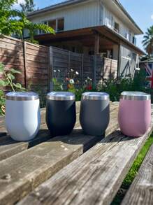 1pc 12oz Summer Creative Eggshell Cup Customizable Stainless Steel Water Bottle, Double Wall Vacuum Insulated Long Lasting Thermal, Transparent Leak-Proof Lid, Portable Travel Mug, Elegant Latte Coffee Cup, Stainless Steel Iced Tea Tumbler, Insulated Flat Bottom Cup Suitable For Milk, Coffee, Tea, Juice, Wine, Cocktail, Ice Cream
