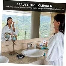 CZ Makeup Brush Cleaner Silicone Cleaning Mat With Rinsing Bowl Easy To Use Brush Clean Cushion For Home Travel For Daily Makeup Brush Maintenance And Choice For Her  1613 - 如圖 - 查看 7