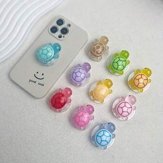 1/3 Pieces Cute Turtle Mobile Phone Airbag Stand, Retractable And Foldable, Night Fluorescence, Creative And Cute 3D Stereo Cartoon Image, Comfortable Desktop Convenient Stand, Back Sticker + Stand Two-In-One Use, Beautiful And Practical, ABS + Silicone Material, No Trace Of Sticking And No Residue, Can Be Matched With Different Colors Of Mobile Phone Cases, Suitable For Almost All Mobile Phones Compatible With IPhone, Android Phone, Push-Pull Phone Grip, Phone Holder, Phone Accessories