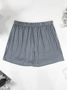 4pcs Men's Striped Print Boxer Briefs, Elastic Loose Fit Undershorts, Breathable Thin Trunks, Multi-Color Combination Set With Elastic Waistband