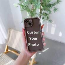 1 pieza Funda de teléfono DIY a prueba de golpes de TPU negro personalizable, adecuada para 16 15 14 13 12 11 Plus Pro Max Pro, se puede usar como regalo del Día de la Madre, Día del Padre, Boda, Cumpleaños u Ocasión Festiva para Familia/Amigos/Parejas/Seres Queridos