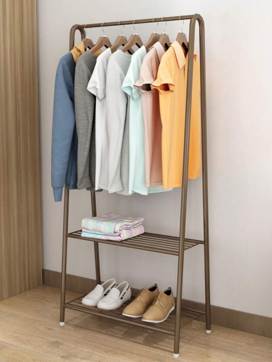 1 pieza Perchero de hierro triangular multifuncional para zapatos y sombreros, organizador de armario portátil, de aproximadamente 24 pulgadas de ancho, perchero portátil para ropa, estantería para zapatos, estantería de almacenamiento, adecuado para sala de estar, entrada, dormitorio, estudio, oficina, regalo de vacaciones, regalo del Día de San Valentín - Multicolor - Ver 1