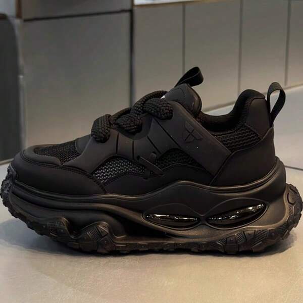 New Men's Summer Popular Mesh Breathable Fashionable Lightweight Casual Sneakers, Chunky Sneakers, Thick Sole Comfort Leisure Sneakers, Available In White, Grey, Black