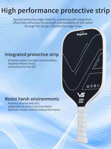 VISPINVO 1pc 41.5 Cm High-Performance Kevlar Braided Kimchi Paddle, Increased Sweet Spot And Enhanced Spin, USA Brand Selection, I-Shaped Texture Technology, High-Performance Protective Strip, Hot-Pressed Integrated, Fashionable Fabric Texture Matte Surface Anti-Slip Design, Lightweight, Aerospace Bulletproof Grade Material, RED And BLUE,
