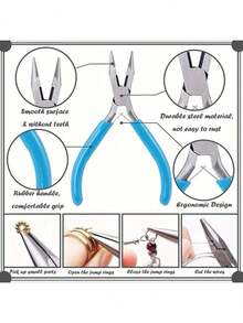 1 件珠宝制作钳套装 - 针、链和圆嘴钳，带线钳 - 非常适合 DIY 工艺品、串珠和维修、露营、节日必需品、礼品、厨房配件、人造珍珠、手链制作套件、手链制作套件、手链、手链、珠宝、字母珠、粘土珠、925 纯银、人造珍珠珠