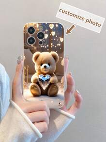 1pc Customized White TPU Anti-Drop Phone Case, Compatible With IPhone/Android Phones Such As, Galaxy, OPPO, Etc. Includes Detachable Lanyard/Wrist Strap