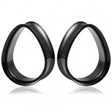 2pcs Hot Stainless Steel Water Droplet Ear Plugs Gauges Expanders Body Piercing Jewelry Women Earring Tunnels Stretchers Earring