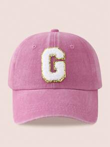 1 chiếc mũ bóng chày in 26 chữ màu hồng cho trẻ em, thích hợp cho bé trai/bé gái mặc ngoài trời hàng ngày để bảo vệ khỏi ánh nắng mặt trời - Nhãn Vàng-Màu Hồng - Xem 43