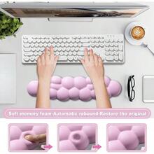 Leolee Keyboard Cloud Wrist Rest Pink Cloud Wrist Rest With Leather Surface Memory Foam NonSlip Base Cloud Palm Rest For Relieve Wrist Arm Pain For PC Gaming Office Computer Laptop Daily Pick - Pink2 - 查看 2