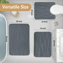 Buganda Memory Foam Bathroom Rug Mat 24x16, Extra Soft And Absorbent Bath Mats, Non-Slip And Machine Washable Bath Rugs For Bathroom Floor,Tub And Shower, Dark Grey - Màu xanh lam - Xem 10