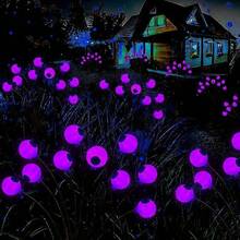 Horror Eyeball Solar Garden Light Halloween Decoration Outdoor Flickering Firefly With Ghost Light Solar Halloween Light Suitable For Lawn, Patio, Party Decoration - Multicolor - View 7