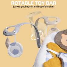 LADIDA Bouncer – 0-6 Months, Vibrating Seat With Removable Toy Bar, 3 Speeds And 8 Soothing Songs, Portable And Lightweight (Brown) - Yellow - View 5