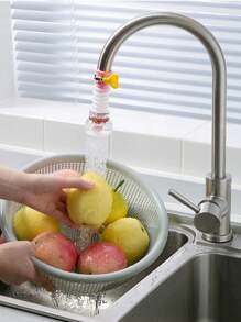 1pc Faucet Shower Filter Adapter, Rotating Splash Proof Bathroom Sink Filter, Ceramic Head