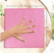 Microfiber Cleaning Cloths, 12 Pack Pink Reusable Towels, Lint Free - 米色 - 查看 6