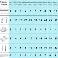 A Set Hidden Nano Silent Sliding Ceiling & Wall  Curtain Rail Set, Self- Adhesive And Nail Mouted Brackets 2 In 1 Double Fixed Curtain Track With Roller Hooks For Windows, Bedrooms, Showers, Closets And RVs - Easy To Install Curtain Rail