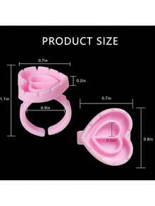 100/200 支可调节睫毛卷翘棒，V 型碎心设计睫毛卷翘棒，适用于浓密睫毛、美甲、纹身（粉色）