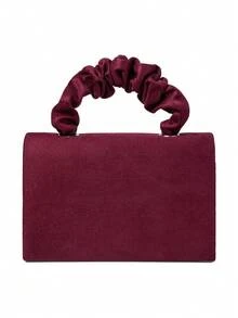 1 件高端鹿皮绒面材质手拿包，可调节腕带可手提/单肩包/斜挎，适合婚礼、派对、联欢晚会、正式晚宴