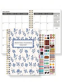 1本2026年1月至2027年12月周/月计划笔记本，5.7英寸 x 8英寸（A5尺寸），学年计划笔记本，带笔记功能，防水封面，个人日记，办公及学习用品
