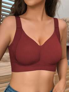 3 件套无钢圈薄垫塑身文胸，适合大胸女性，薄款无缝提升内衣 - 彩色 - 查看 2